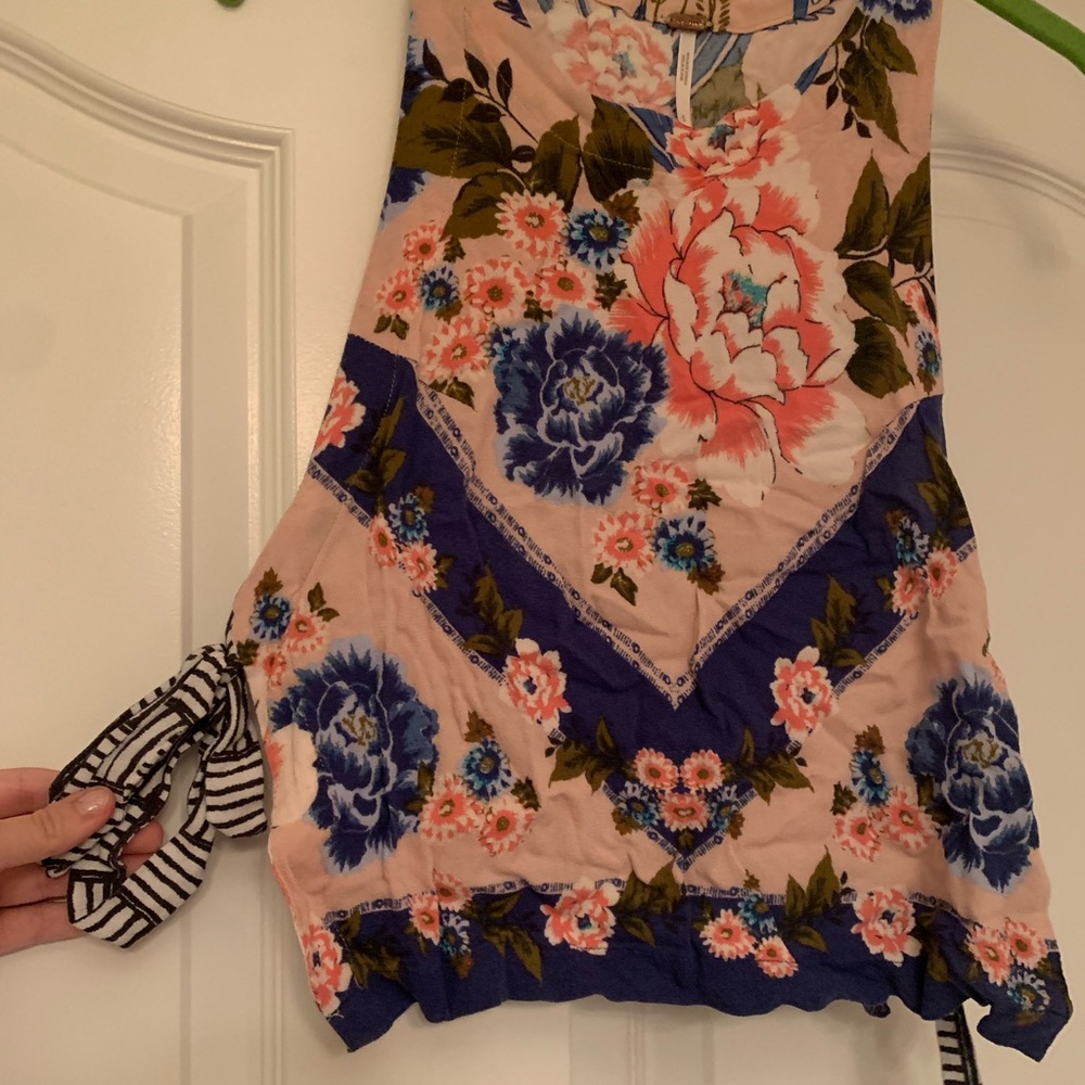 Free People Floral Top, Size S, open sides with ties